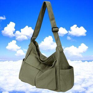 Canvas Messenger Bag Hobo Shoulder Bag Crossbody Bag